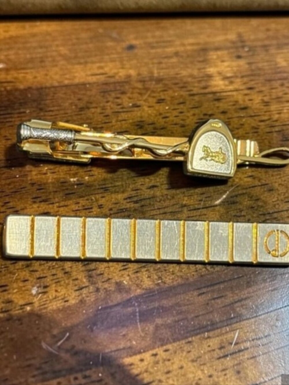 Vintage Celine & Dunhill Gold Tone Tie Clip Bundle EUC - Picture 5 of 6